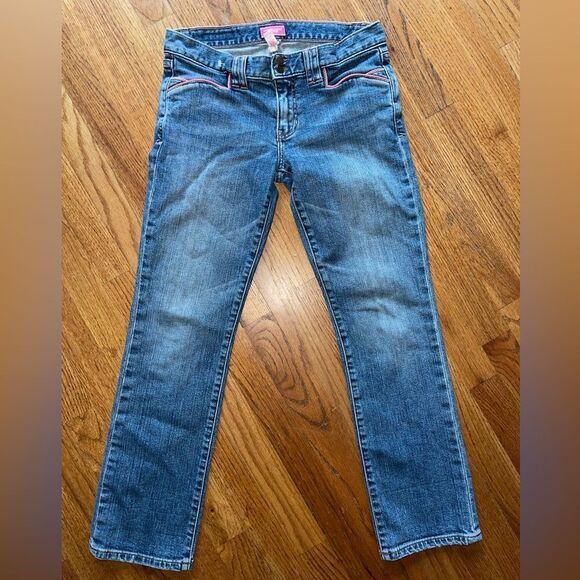 Abercrombie and Fitch Low Rise Y2K Pink Trim Boot Cut Jeans Size 4 - Picture 7 of 9
